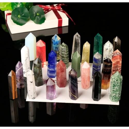 1PC High quality crystals hexagon pillar crystal point fluorite obsidian rose quartz labradorite home modern decoration gift