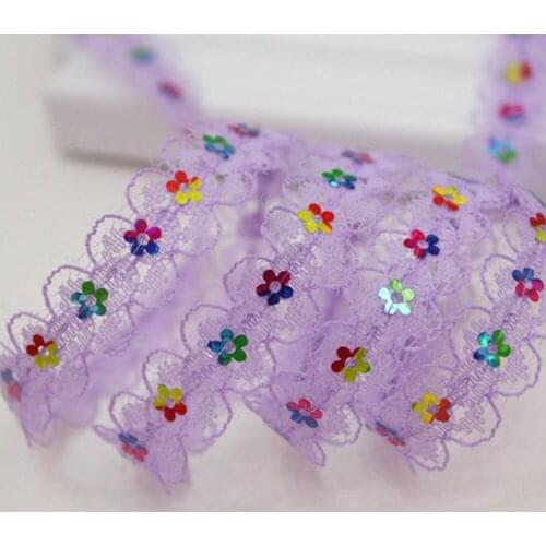 1.5cm lace colorful sequin dress decoration clothing accessories fabric african wedding applique sewing high quality nigerian