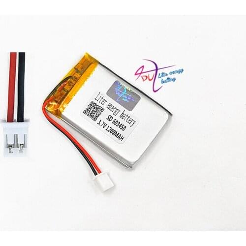 10pcs 3.7V 1200mAh Lithium Polymer LiPo Rechargeable Battery JST PH 2.0mm 2pin For GPS DVD mobile video game PAD E-books 603450