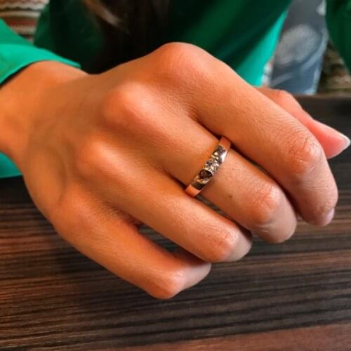 OL Style Cubic Zirconia Crystal Simple Ring Rose Gold Color Fashion Engagement Party Jewelry For Women DWR400 DWR406