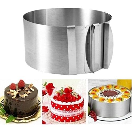 Adjustable Mousse Ring & Cake Collar Surround Film Lining Ring Molds 3D Round Baking Mould Kitchen Dessert Decorating Tools ZXH