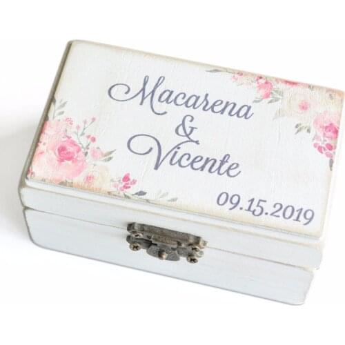 Wooden Wedding Ring Box Personalized Engraved Proposal Ring Box Holder Custom Rustic Ring Box