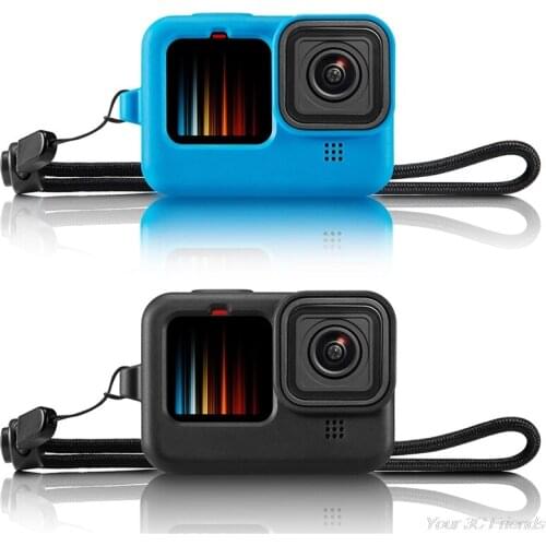 Silicone Protective Sleeve Case for GoPro- Hero 9 Shockproof Housing Frame Case Cover Wrist Strap Action Camera D23 20 Dropship
