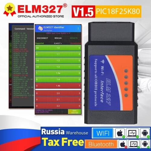 ELM327 V1.5 OBD2 Scanner PIC18F25K80 BT/Wifi ELM 327 OBD Car Diagnostic Tool For Android /IOS PK Vgate Icar2 OBDII Code Reader