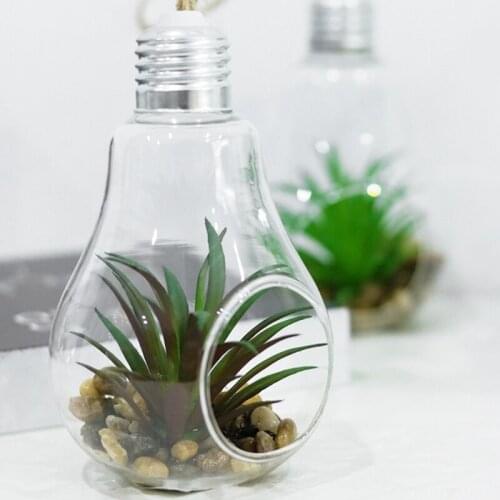 Glass Hanging Planter, Light Bulb Shaped Hanging Air Plant Holders, Flower Pots Plant Containers Terrarium Hanging Glas