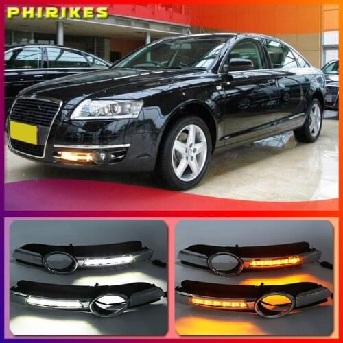 LED Daytime Running Light DRL Light Fog Lamp Cover For Audi A6L A6 C6 2005-2008 For Quattro RS Cabriolet Allroad Front