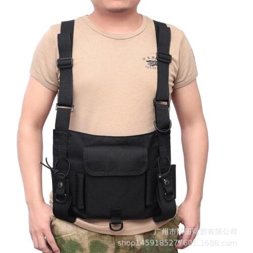 Tactical walkie talkie vest wireless pager vest multifunctional outdoor sports vest security army fan vest