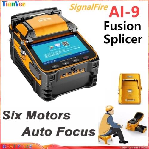 AI-9 Optical Fiber Fusion Splicer FTTH Fiber Splicing Machine Built-in Optical Power Meter VFL