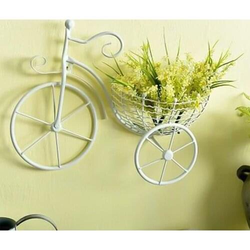 Iron Bicycle Wall Hanging Flower Basket Indoor And Outdoor Home Decoration Flower Arrangement Container Home Decor Decoration