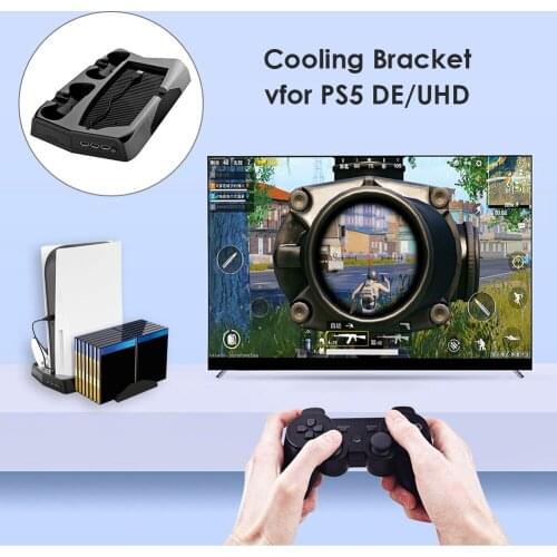 Vertical Stand Supplies Office Caring Computer for PS5 /Digital Edition with Cooling Fan Dual Controller Charger