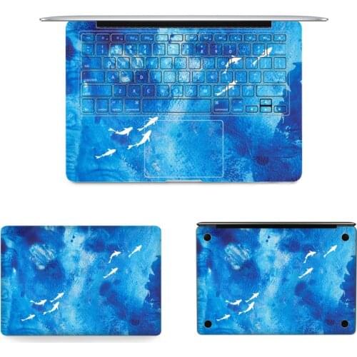 Ocean Fish Pattern Deep Blue Texture Laptop Cover Vinyl Decal Sticker for Macbook Air Pro Retina 11 12" 13" 15 A1278 A1932 A2179