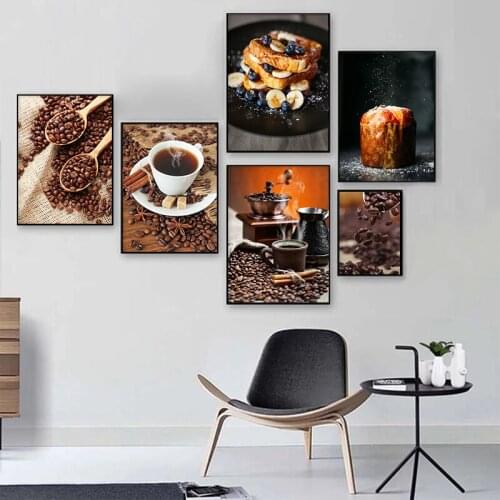 Vintage Muffin Desert Canvas Painting Coffee House Posters and Prints Modern Decorationwall Art Picture for Restaurant Decor