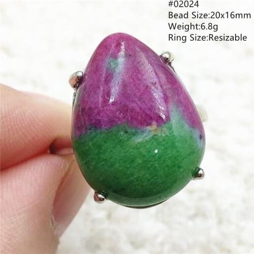 Genuine Natural Red Ruby Gemstone Oval Bead Adjustable Size Ring 925 Silver Woman Water Drop Bead Gift Rings Jewelry AAAAA