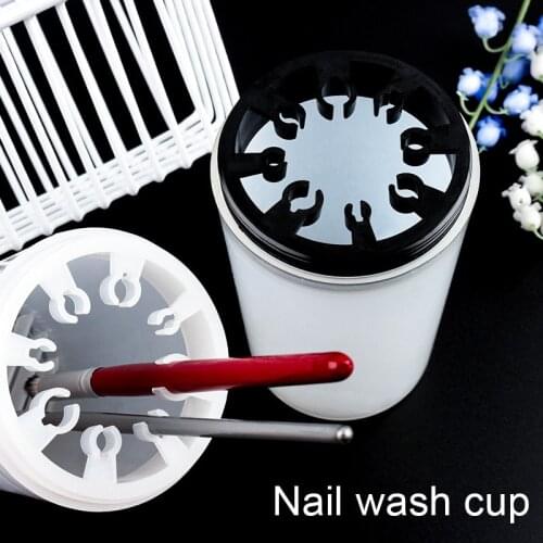 1 Piece Nail Art Brush Cleaner Cup Nail Art Tip Brushes Holder Remover Cup UV Gel Pen Polish Remover Cleanser Cup