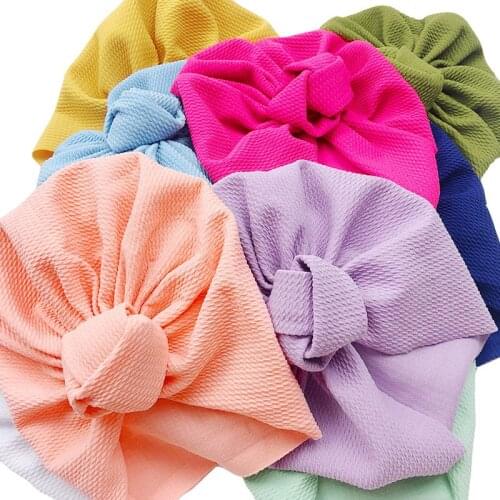 12Colors Spring Baby Girl Hat With Big Flower Soft Cloth Newborn Girl Bonnet Cap Solid Color Kids Toddler Turban Beanie Cap