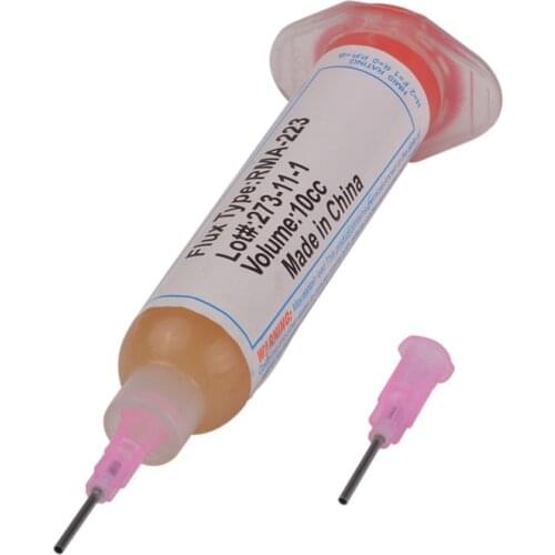 1x 10cc Solder PCB SMD Soldering Paste Flux Grease with 10pcs needle RMA-223 For Chip Computer Phone LED BGA PGA DIY Repair Tool