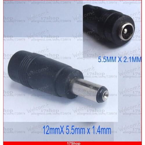 2PCS 5.5x2.1mm female jack to 5.5mmX1.4mm DC Power Charger for Notebook Tablets