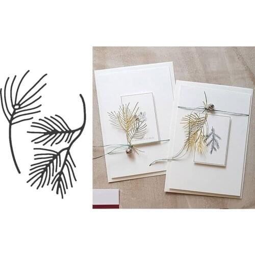 2pcs Fir branches metal cutting dies cut die mold for diy scrapbooking cards making paper crafts knife mould new 2020 diecuts