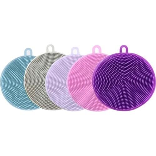 5 Pieces Magnic Silicone Dish Sponge Washing Brush Scrubber 5 Pack Household Cleaning Sponges Brushes