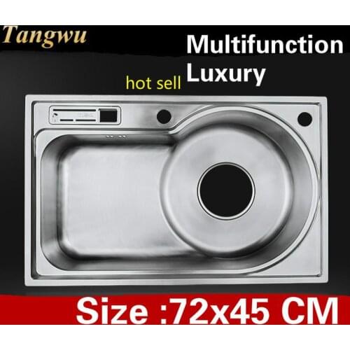 Free shipping Apartment big luxury kitchen single trough sink vogue do the dishes 304 stainless steel hot sell 720x450 MM