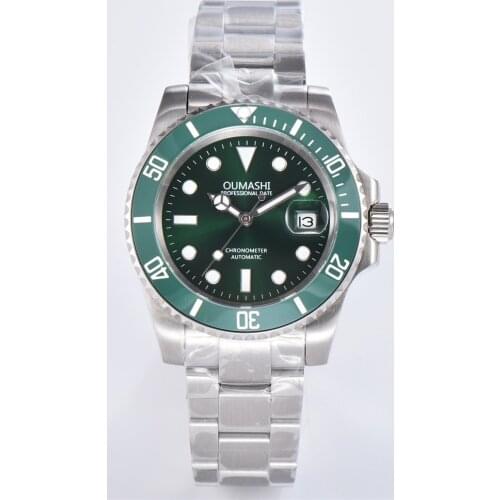 OUMASHI luxury brand automatic mechanical watch for the Mens watches men 40mm sapphire glass Luminous date Stainless steel