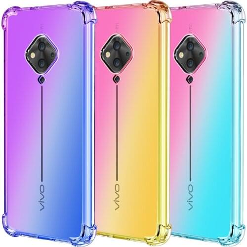 Gradient Color TPU Cover Case For Vivo Z5X V17 Neo U3 S5 S6 X30 S1 Pro Soft Phone Case For Vivo Y91C Y11 Y12 Y15 Y17 Y19 Coque