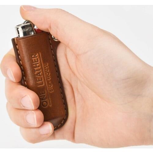 One leather Cigarette Lighter Holster Shell Genuine Leather Case For BIC J3 Lighter Cowhide Handmade Protective Sleeve