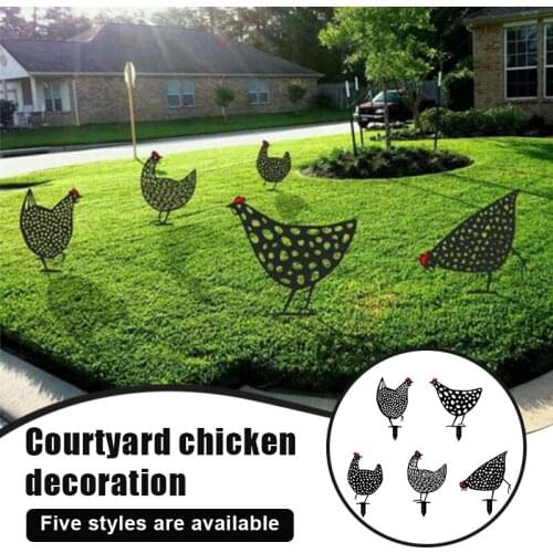 Chicken Yard Art Garden Lawn Floor Decoration Ornament Hollow Out Animal Shape Decor GQ