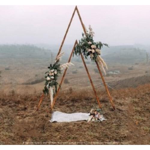 Grand-Event Props Triangle Shelf Wedding Arch Geometric Arch Wedding Backdrop Stand Decor Artificial Flower Party Stage Layout