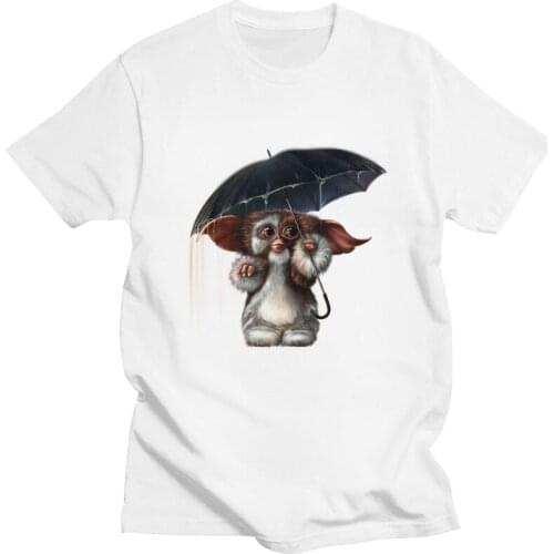 Gremlins Mogwai Monster T Shirts for Men 100% Cotton Tee Horror Gizmo Tshirt Short Sleeve Urban T-shirt Clothes