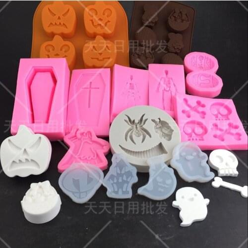 Halloween Pumpkin ghost castle Bat Silicone Mold Fondant DIY cake Decorating Tools Kitchen baking accessories