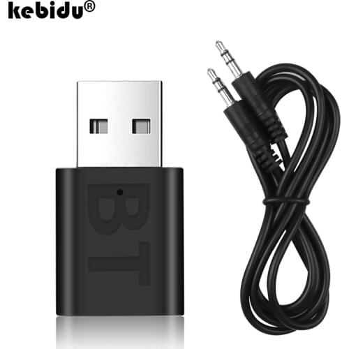 Kebidu Mini 3.5MM Jack AUX Bluetooth Receiver Car Kit Audio MP3 Music USB Dongle Adapter for Wireless Keyboard FM Radio Speaker