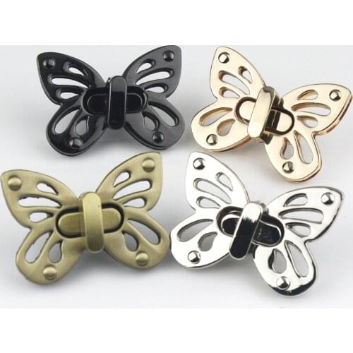 Metal Butterfly Bag Turn Lock Twist Lock Clasp for Leather Craft Women Bag Handbag Shoulder Bag Purse DIY Hardware Accessories