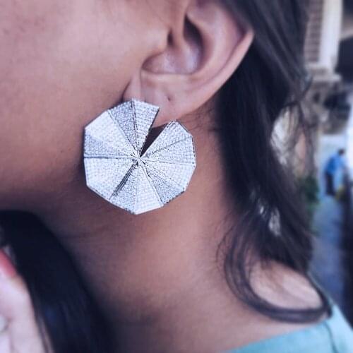 Missvikki New Design Trendy Luxury Round Shiny Earrings for Women Bridal Wedding Party Daily AAA CZ Jewelry High Quality