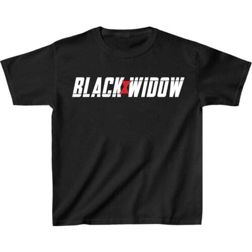 2021 New Black Widow T-Shirt Scarlett Johansson Shirt Superhero Tee Kids Summer Clothes 100%cotton Crewneck Children Tshirt Top