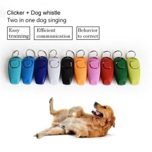 New Pet Trainer Clicker Pet Dog Cat Whistle Training Key Ring and Wrist Strap Dog Training Clicker Dog Whistles