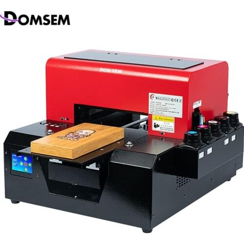 DOMSEM Flatbed UV Printers A4 Size Printing Machine Inkjet Printer For Phone Case Acrylic Leather PVC Glass Photo T-Shirt