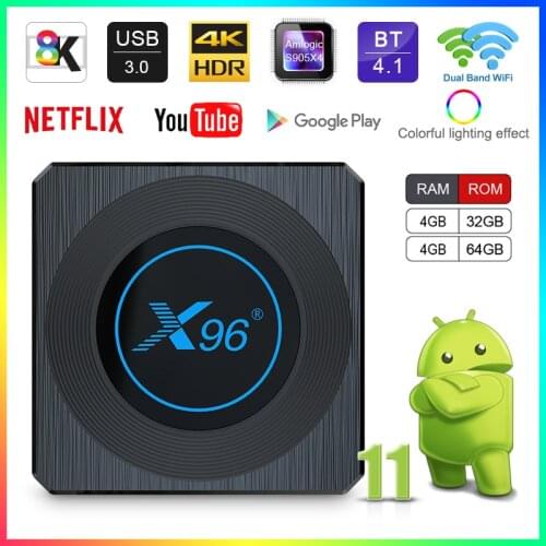 X96 X4 Android 11.0 Smart TV Box Amlogic S905X4 4G 32G 64G Dual Wifi TV BOX 8K YouTube Set top box Media Player pk X96 MAX PLUS