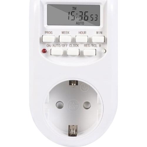 Programmable Adjustable Setting of Clock/On/Off 7 Days Time Digital Timer Switch Energy Saving Smart Power Socket for Home
