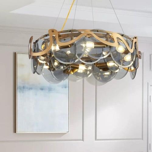 Simple Glass Bedroom Dining Nordic Creative Personality Bar Crystal Lamp Postmodern Light Luxury Living Room Lamp Chandelier