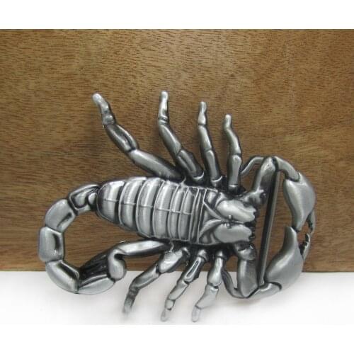 BuckleClub zinc alloy retro scorpion western gift belt buckle pewter finish FP-02615-1 for men 4cm width loop drop shipping