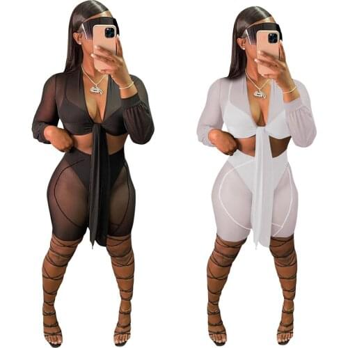 VK2138 Wholesale Items Fashion New Large Size Ladies Mesh Pattern Plus Fat Plus Separate Swimsuit Two Piece Set