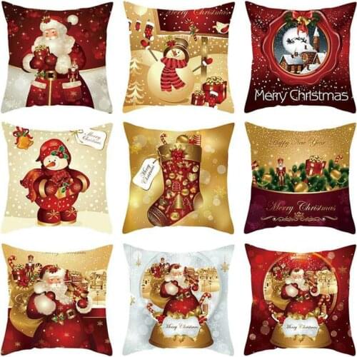 Xmas Christmas Throw Pillow Case Gift Sofa Cushion Cover 18" Home Bedroom Seat Car Decorations 45*45 cm