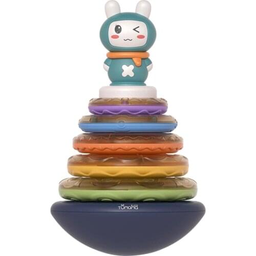 Stacking Rings Toy Rainbow Stacker Baby Toddler Learning Toys Tumbler Gift