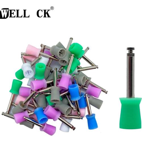 100pcs/box Dental Polishing Cup Polisher Prophy Rubber Cup Latch Colorful Mix Style Dentist Tool Lab Tools RA Shank 2.35mm