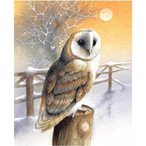 YIKEE picture diamond embroidery owl Home Decor Full Square/Round Drill Resin DIY Mosaic Diamond Embroidery Christmas k1882