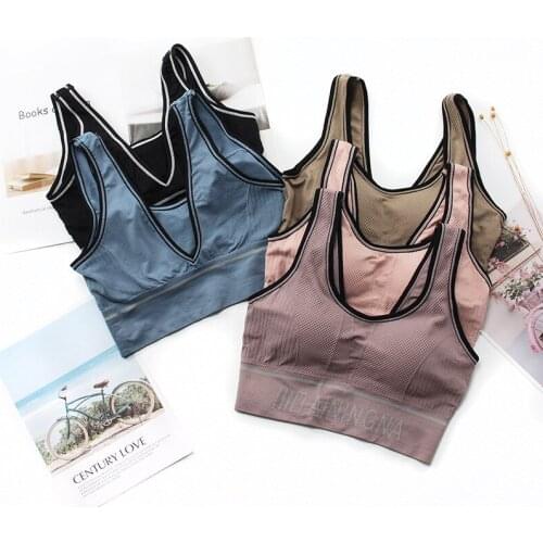 Womens Cotton Bra Tube Top Bra Sexy Letter Top Womens Sports Bra Fashion Tank Up Girls Solid Color Underwear Female Lingerie