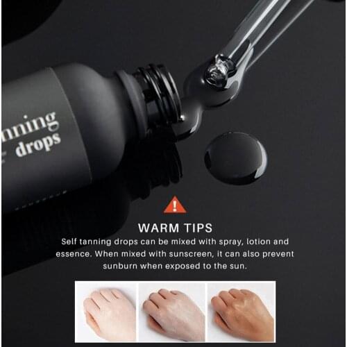 50ml Sun Tanning Oil Liquid Dark Self Tanning Serum Drops For Face Body Fake Bake Indoor Tanning Bed Lotion Must-have In Summer