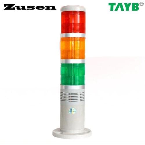 Zusen TB50-3T-D-J red yellow and green color led 50mm signal tower light always light with buzzer