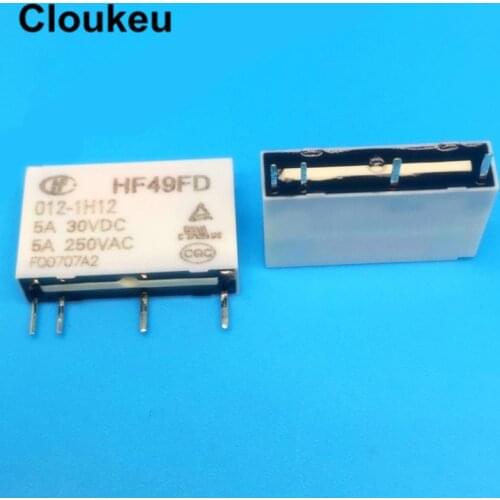 100Pcs Relay DIP4 HF49FD-005-1H12 HF49FD-012-1H12 HF49FD-024-1H12 5V 12V 24V 5A